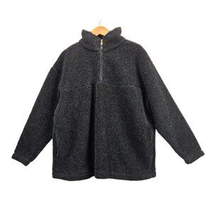 Vtg Mens Jacket Charcoal High-Pile Fleece Sherpa Sz L/XL by Most Wanted Pockets